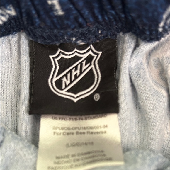 NHL Blue.Orange and White Edmonton Oilers Logo Pajama Pants- Size L (14 - 16) - Picture 2 of 7